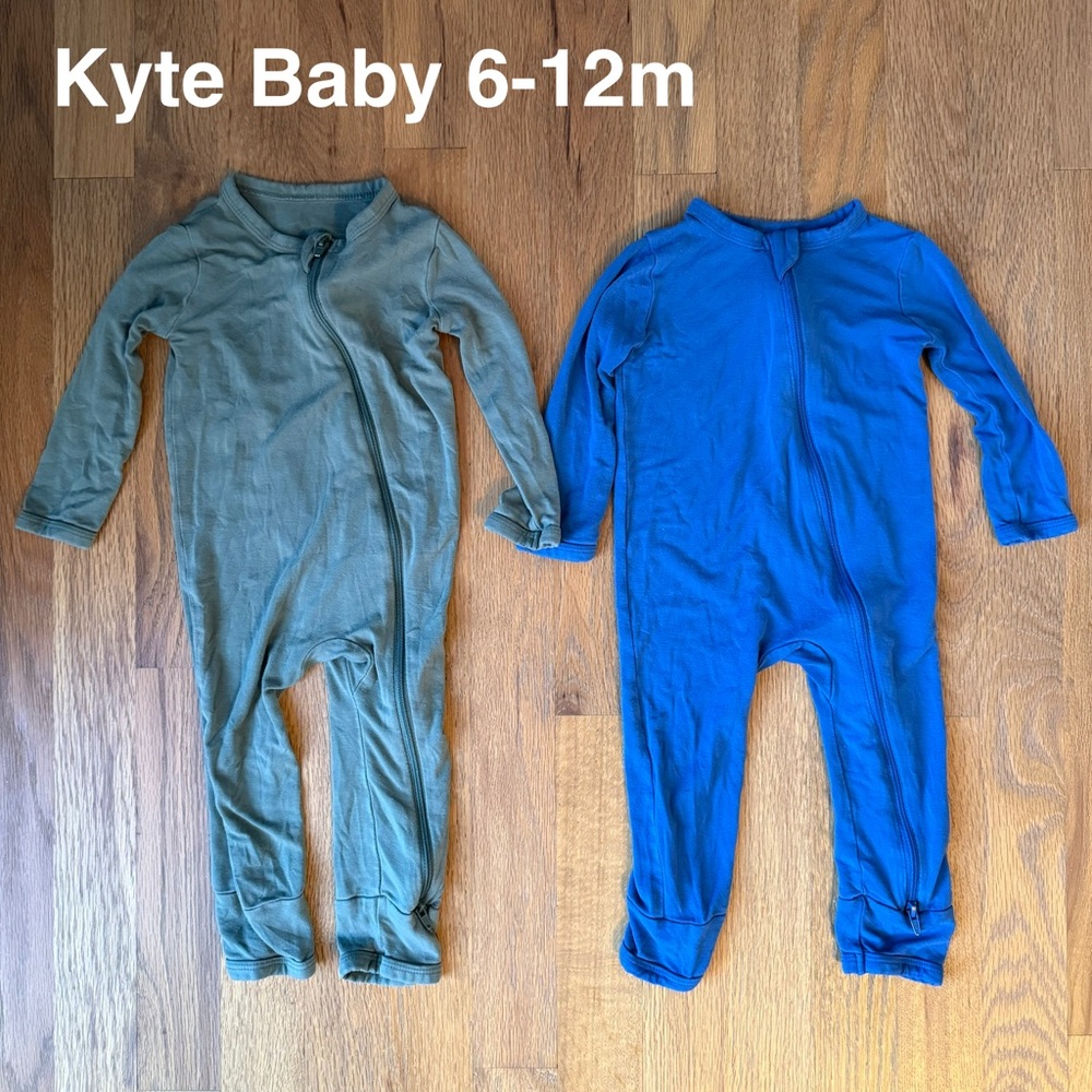 Kyte BABY Kids Footies - Earthy Green and Vibrant Blue